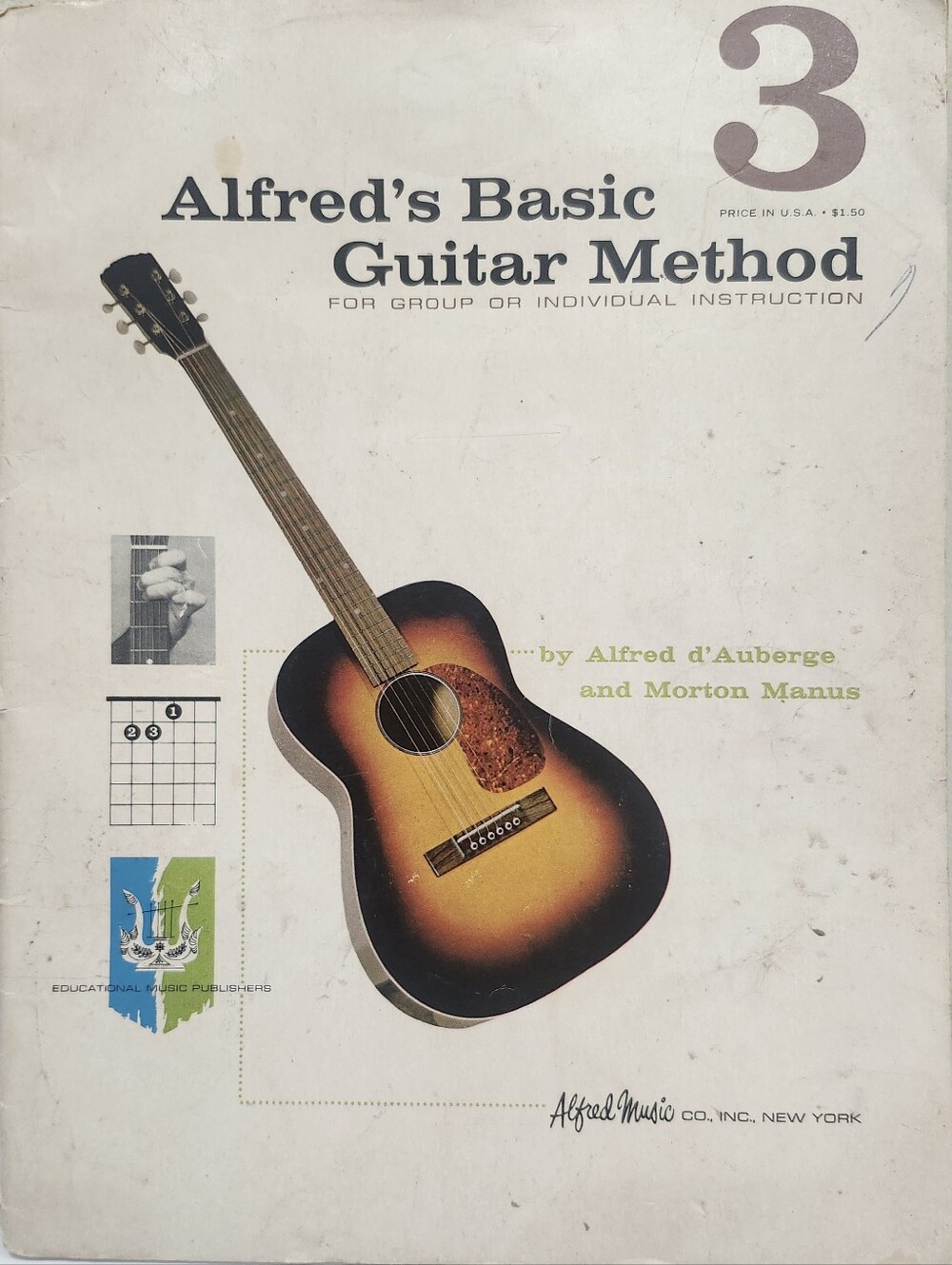 Alfred's Basic Guitar Method Book 3 - Vintage Sheet Music Instruction Book